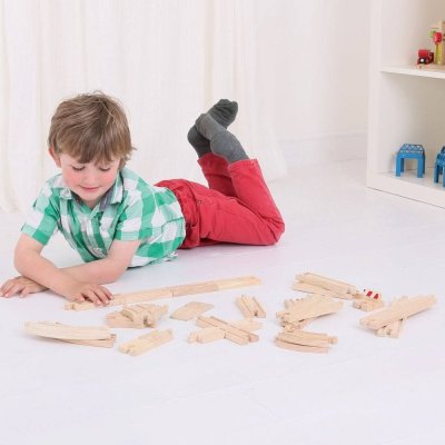 Bigjigs Rail Set di binari in legno 25 pezzi