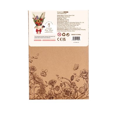 RoboTime 3D Holzpuzzle Rote Rose