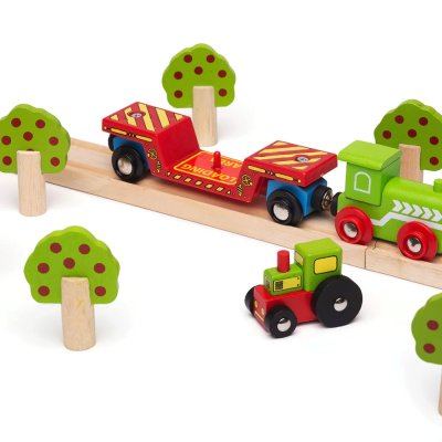 Bigjigs Rail Wagon avec tracteur + 2 rails