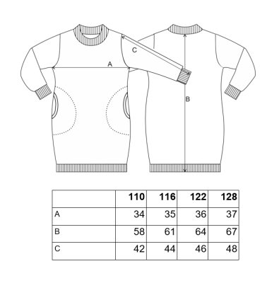 Obleka, podobna puloverju, topla - roza sijaj