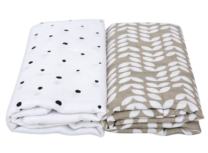 MOTHERHOOD Premium muslin blanket and swaddle 2 pcs Beige Classics 100x120 cm