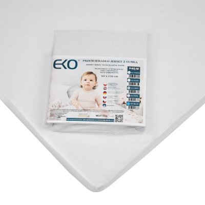 EKO Spannbettlaken Jersey Weiß 120x60 cm