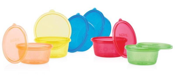 Tigela para lanche NUBY com tampa, 300 ml, 6 m+ (6 unid.)