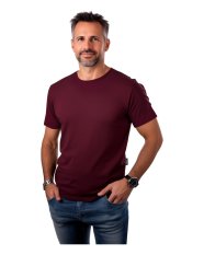 T-shirt męski Marek, krótki rękaw, bordowy