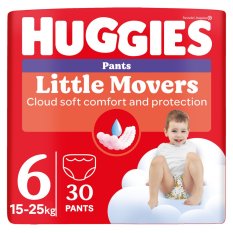 HUGGIES® Majtki pieluchomajtki Little Movers Pants 6 (15-25 kg), 30 szt.