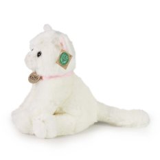 Rappa Plush Cat Sitting White 25 cm ECO-FRIENDLY