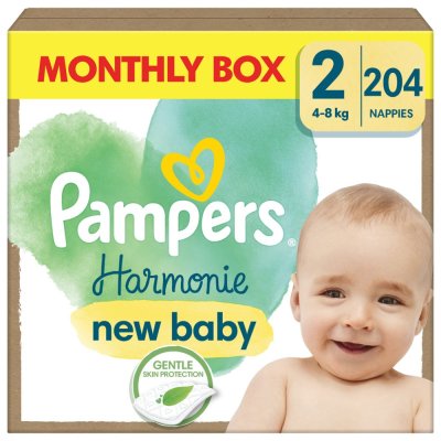 PAMPERS Pannolini usa e getta Harmonie Baby taglia 2, 204 pezzi, 4kg-8kg