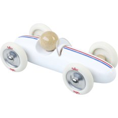 Vilac Wooden Car Large Grand Prix Vintage White