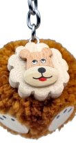 2Kids Toys Houten sleutelhanger pompon Leeuw