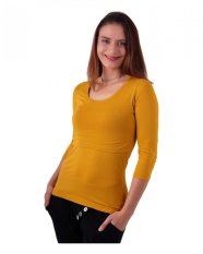 T-shirt d'allaitement Kateřina, manches 3/4, moutarde