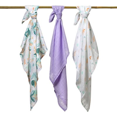 BABYONO Bamboo pelene 3 kom - ljubičaste