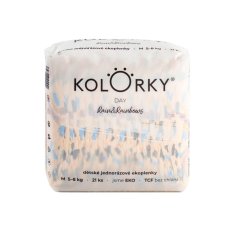 KOLORKY DAY Scutece de unică folosință eco, curcubeu M (5-8 kg) 21 buc