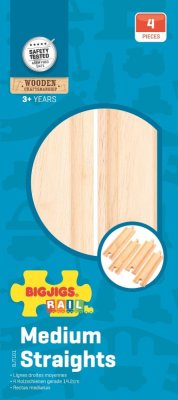 Bigjigs Rail Trilhos Retos Médios 16 cm 4 peças