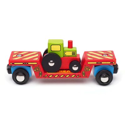 Bigjigs Rail Wagon avec tracteur + 2 rails