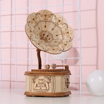 RoboTime 3D houten modelbouwpakket Antieke grammofoon