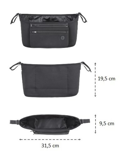 PETITE&MARS Stroller organizer Pocket Zip black