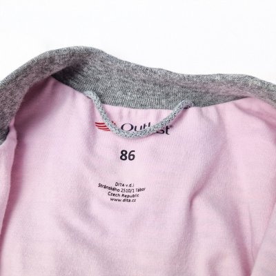 Bluza podszyta LESK Outlast® - szary melanż szary groszek/różowy baby