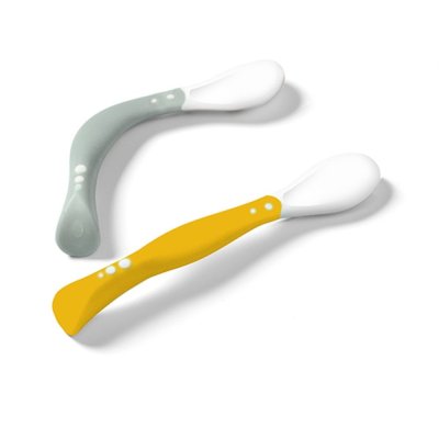 BABYONO Flexi spoons 2 pcs grey/yellow