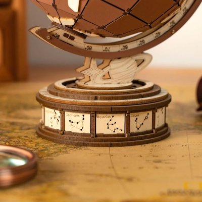 RoboTime 3D Holzpuzzle Globus und Wunder der Welt