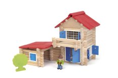 Jeujura Jeu de construction en bois 140 pièces Maison