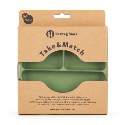 PETITE&MARS Talířek silikonový dělící kulatý Take&Match Sweet Pea 6m+