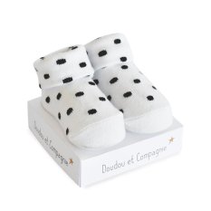 Doudou Calzini universali 0-6 mesi 1 paio bianco a pois