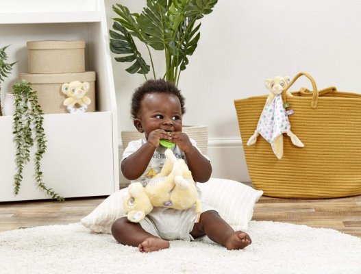 Le Roi Lion d'activité arc-en-ciel en peluche avec anneau de dentition