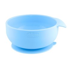 CHICCO Bol de silicona con ventosa azul-verde 6m+