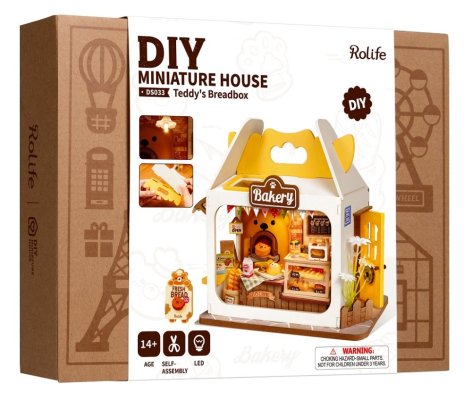 Puzzle 3D en bois RoboTime Miniature de maison Pâtisserie des oursons