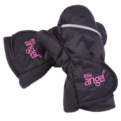 Guanti con pollice Outlast® - nero-ricamo rosa