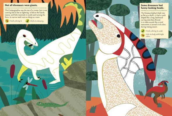 Chronicle Books Książka z naklejkami - Dinozaury