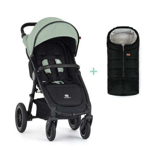 PETITE&MARS Carrinho esportivo Street2 Air Black Iron Green + bolsa PETITE&MARS Jibot FREE