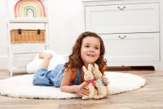 Rainbow Plush Flopsy Bunny with Bow Small
