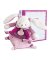 Doudou Darilni set - Glasbena igrača roza zajček 17 cm