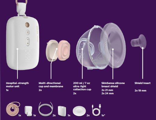 Philips AVENT Laktator elektryczny do mleka matki Hands-Free DUO Premium Plus SCF532/11 + Prezent