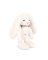 Doudou Lapin en peluche avec foulard blanc 35 cm