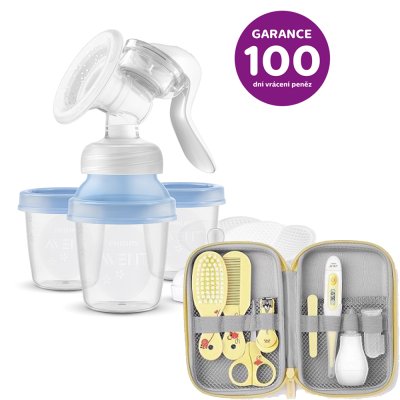 Philips AVENT-borstkolf. melkhandleiding met VIA systeem + Kinderverzorgingsset SCH400/52