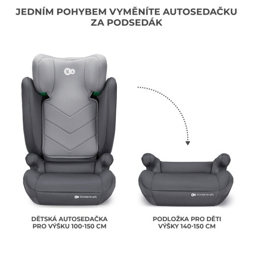 KINDERKRAFT Κάθισμα αυτοκινήτου i-Spark i-Size 100-150 cm Γκρι