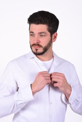Tricou bărbați KR subțire decolteu U Outlast® - alb