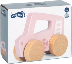 small foot Coche de madera para empujar Rosa