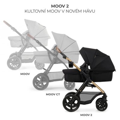 KINDERKRAFT Kombikinderwagen Moov 2 3in1 Pure Black - Schaumstoffräder