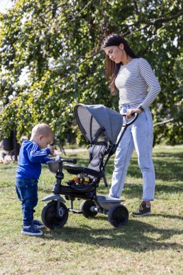 Rowerek trójkołowy QPLAY Cosy Grey, wiek 10-72 miesięcy