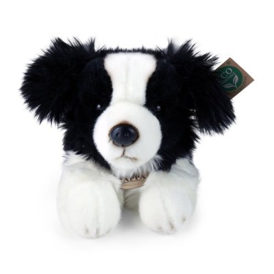 Rappa Plush Border Collie Dog Lying 30 cm ECO-FRIENDLY