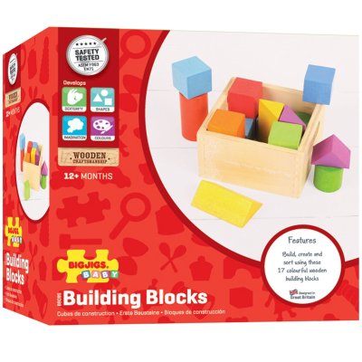 Bigjigs Baby Pierwsze drewniane klocki zestaw 17 elementów
