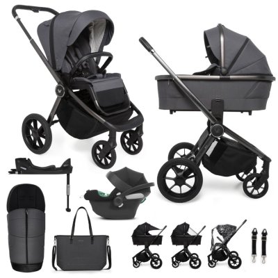 MUUVO SET Barnvagn 4i1 Quick SE 2 Diamond graphite set + CBX By CYBEX Aton B2 i-Size + bas