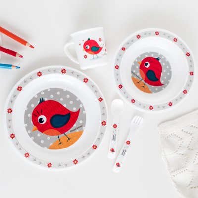 CANPOL BABIES Plastikbesteckset Niedliche Tiere Vogel