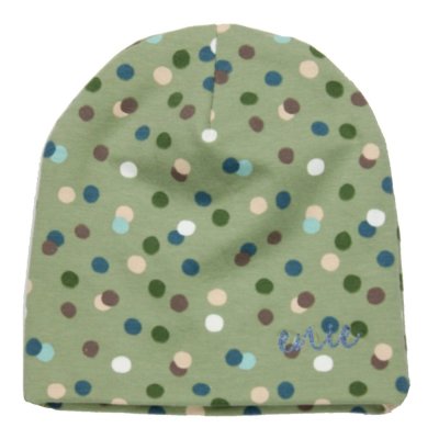 ENIE BABY Czapka dziecięca Kropki oliwkowa 6-9m