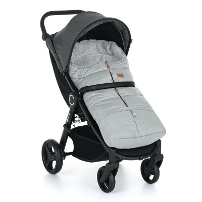 PETITE&MARS Set zimní fusak Jibot 3v1 + rukavice na kočárek Jasie Quiet Grey