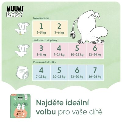 MUUMI Baby 4 Maxi 7-14 kg (46 Stück), Öko-Windeln