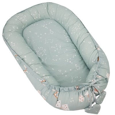Nido EKO para bebé de algodón reversible Dogs Stars Mint 90x60 cm